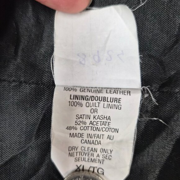 VTG La Pelle Karpeta Men’s Napa Leather Coat Black & Tan Canada Power Dressing - Picture 7 of 8